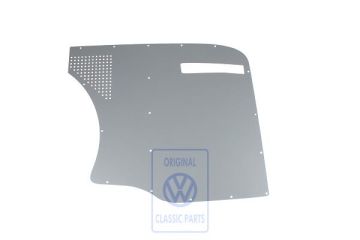 Volkswagen Transporter T5 zijwandbekleding achter links - kunstgrijs, met ventilatie