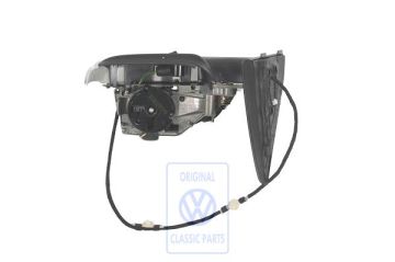 Volkswagen Touareg 1 (7L) buitenspiegelbehuizing - rechts, satijnzwart, zelfdimmend