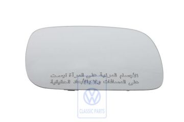Volkswagen Touareg 1 (7L) spiegelglas convex met Arabische tekst - rechts