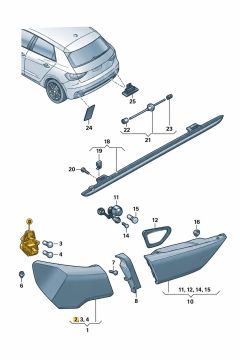 Audi A1 (GB) fitting achterlicht - linksachter