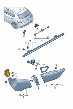 Audi A1 (GB) fitting achterlicht - rechtsachter