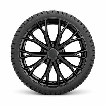 Audi Q6 e-tron (85H) lichtmetalen wielset in hoogglans zwart met Goodyear winterbanden (stijl 22)