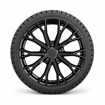 Audi Q6 e-tron (85H) lichtmetalen wielset in hoogglans zwart met Continental zomerbanden (stijl 22)
