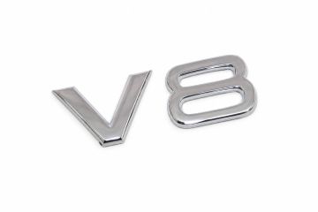 Audi A4 (B7/8E), A5 (B8/8T), RS4 (B7/8E) V8 letters spatbord - chroom