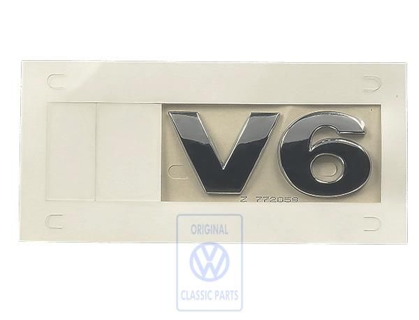 Volkswagen V6-embleem inlaatspruitstuk - chroom