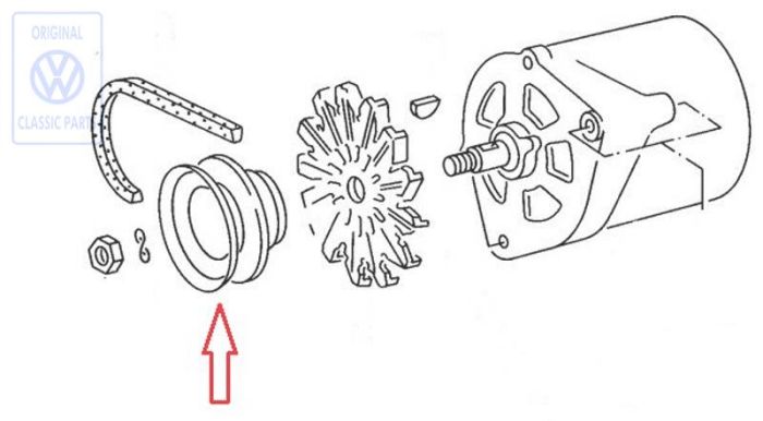 Volkswagen Passat B2 V-riempoelie dynamo