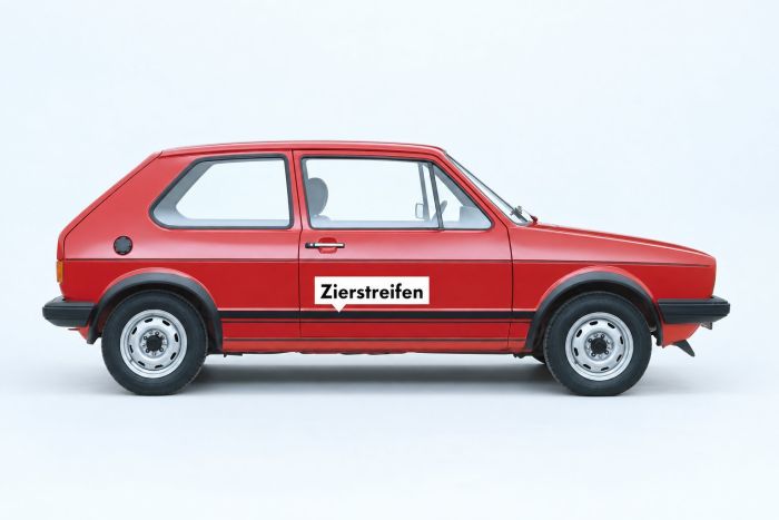 Volkswagen decoratieset rallystrepen één zijde - zwart generfd