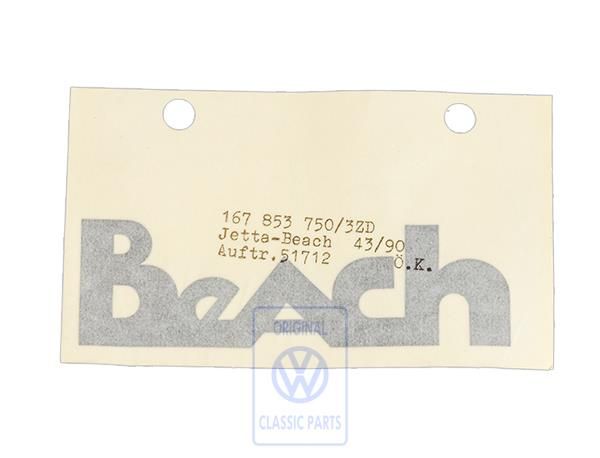 Volkswagen folieopschrift BEACH - donkergrijsmetallic
