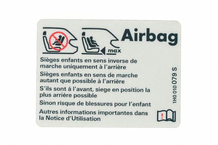 VW bedrijfswagens Transporter (T4) sticker 'airbag'