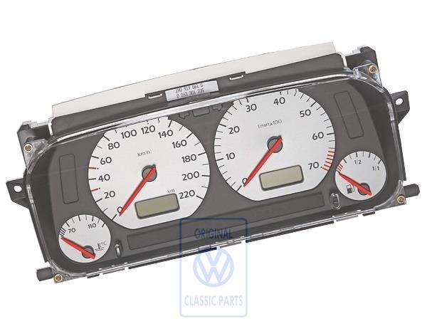 Volkswagen Golf 3 (1H) instrumentenpaneel 220 km/h - zilver (AEK, AFT, AKS)