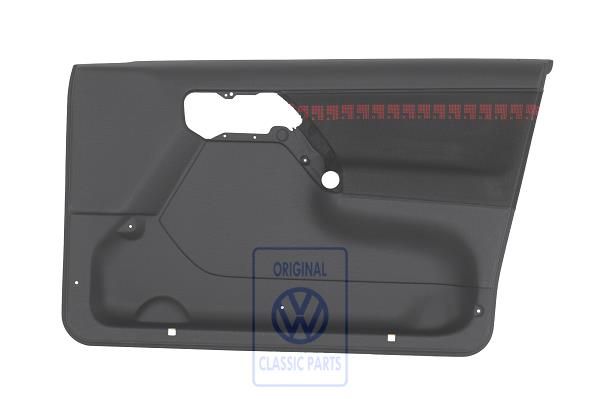 Volkswagen Golf 3 (1H) deurpaneel - rechtsvoor, zwart/rood, stof, 4-deurs