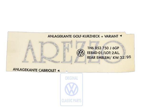 Volkswagen Golf 3 (1H) folieopschrift AREZZO