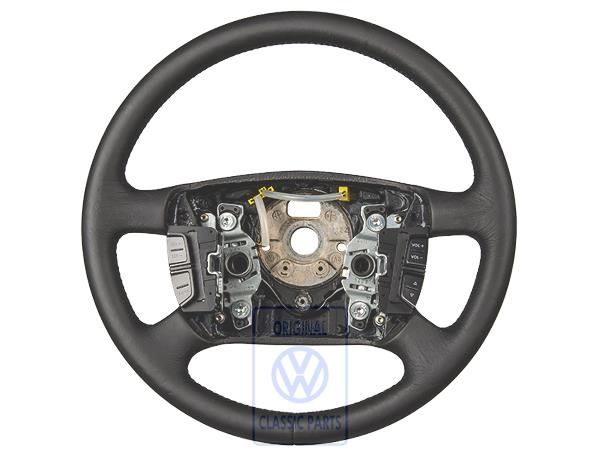 Volkswagen leren multifunctioneel stuurwiel - zwart/blauw