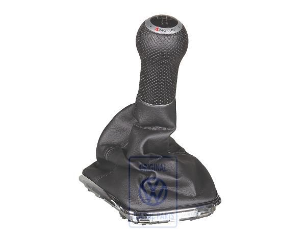 Volkswagen Bora (1J) versnellingspookknop met hoes - zwart/chroom (5-bak)