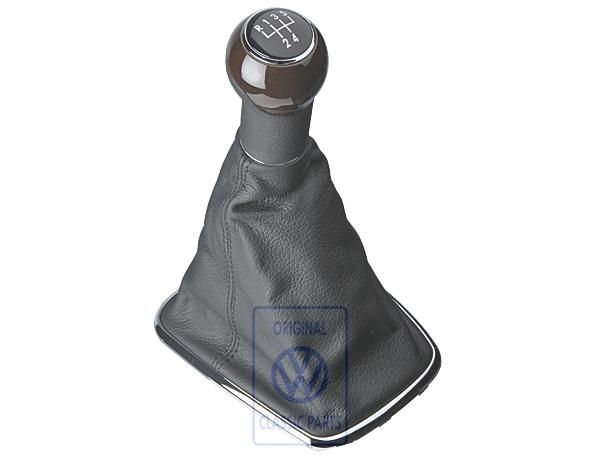 Volkswagen Bora (1J) versnellingspookknop met leren hoes 5-bak - mirte/zwart