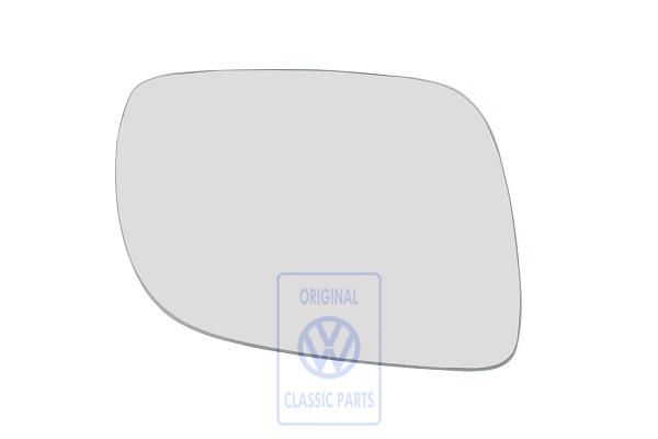 Volkswagen spiegelglas convex, verwarmd met draagplaat - rechts