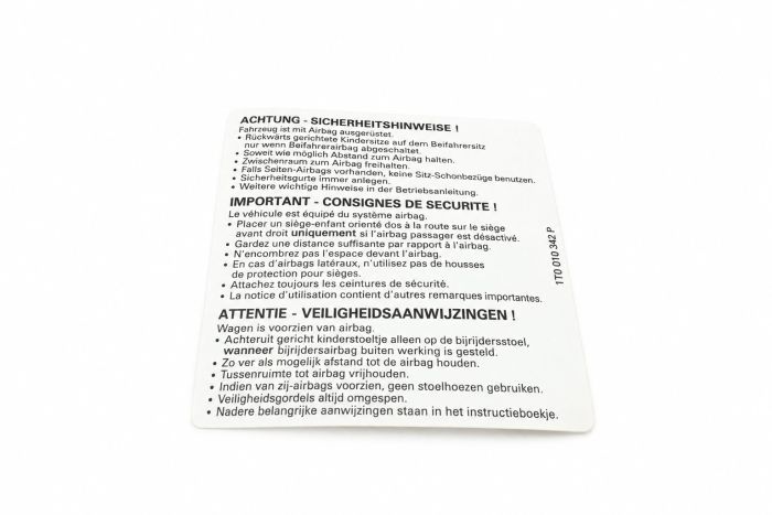 Originele sticker attentie-veiligheids