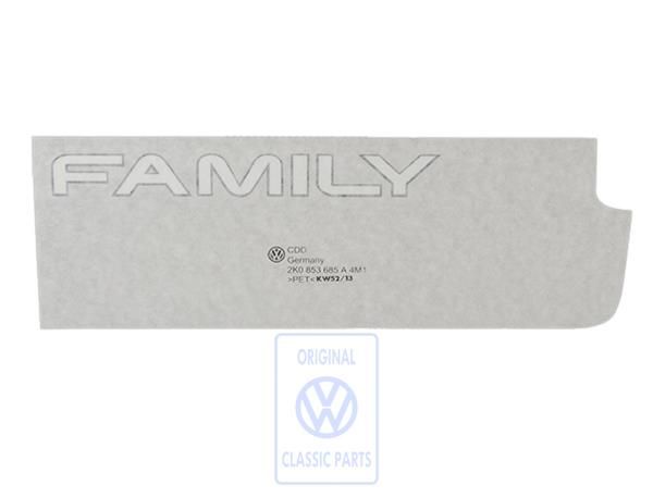 Volkswagen Caddy 3 (2K) folieopschrift FAMILY - zilver/zwart