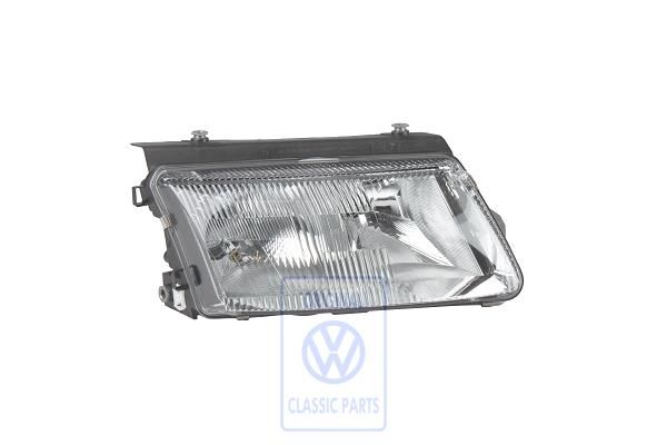 Volkswagen Passat B5 (3B) dubbele halogeenkoplamp met mistlamp - rechts, linksverkeer