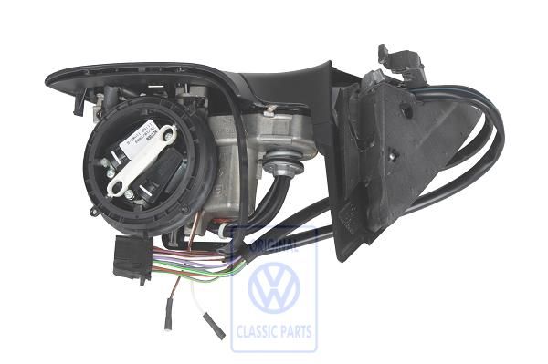 Volkswagen Passat B5 (3B) buitenspiegelhuis inklapbaar met geheugen - rechts, satijnzwart