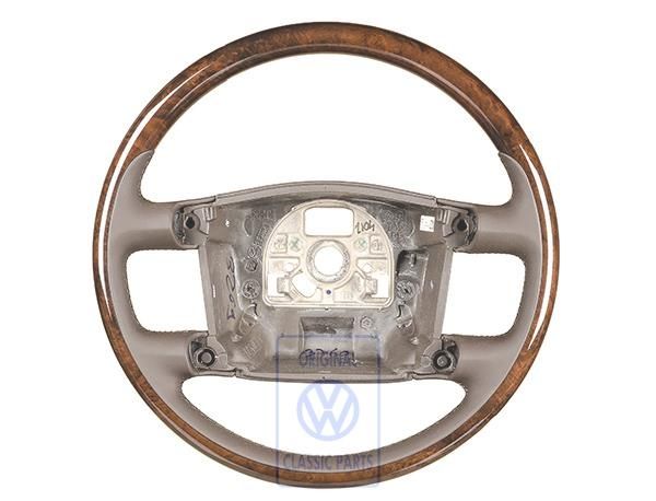 Volkswagen Touareg 1 (7L) stuurwiel van leer en hout - natuurbruin/mirte