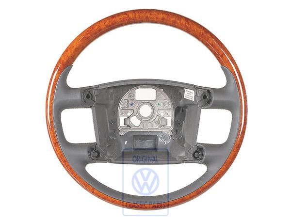 Volkswagen Phaeton (3D) stuurwiel van hout en leer - antraciet/eucalyptus