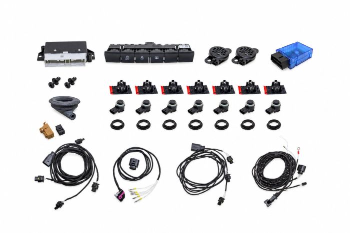 Complete retrofit-set OPS parkeersysteem plus voor- en achterzijde voor Škoda Rapid NH