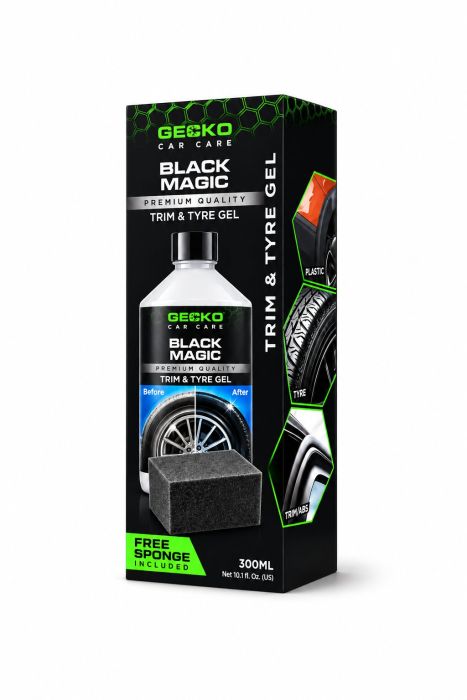 Gecko Black Magic Trim & Bandengel + Applicator Spons (300ml)