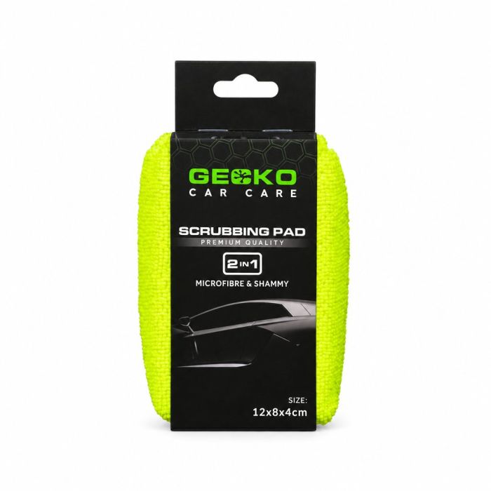 Gecko 2-in-1 autoraamspons microvezel & zeem (12x8cm)