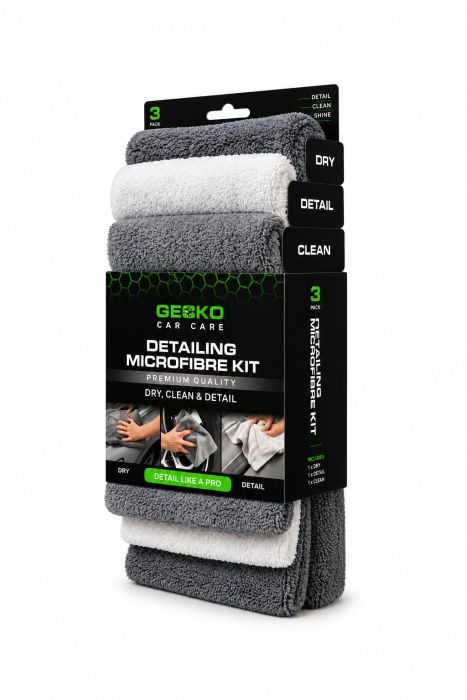 Gecko detail microfiber kit (3 stuks)