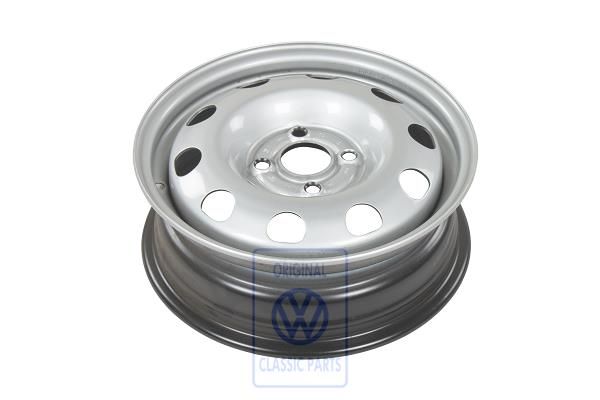 Volkswagen Lupo stalen wintervelg Jx14 H2 ET40 4x100 - chroommetallic (TDI)