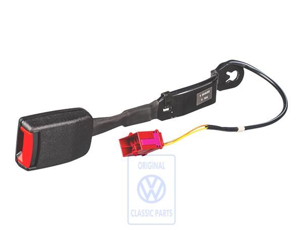 Volkswagen Polo 3 (6N) gordelslot linksvoor - satijnzwart/vuurrood