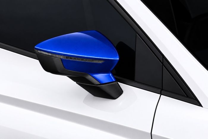SEAT Ibiza 5 (6F), Leon 3 (5F) set spiegelkappen - blauw