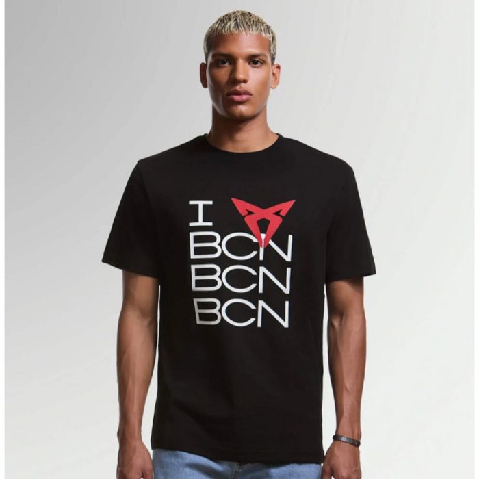 CUPRA T-shirt (unisex, zwart, I Love BCN)