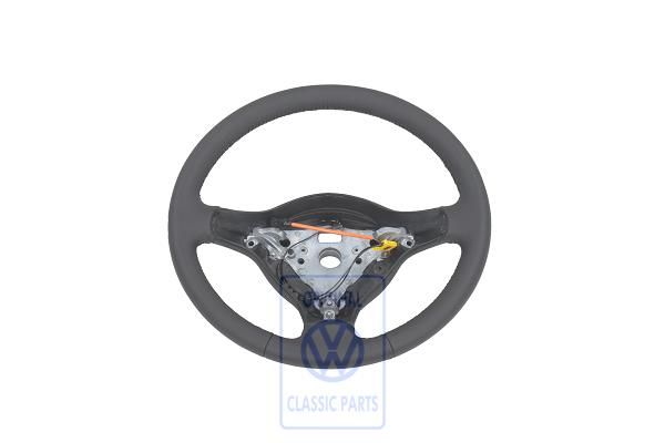 Volkswagen Polo 3 (6N) leren stuurwiel voor airbag en ESP - zwart