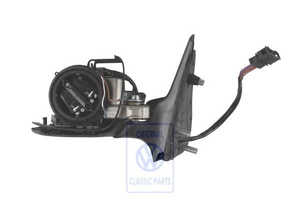 Volkswagen Polo 3 (6N) buitenspiegelbehuizing - rechts, satijnzwart, 130x105 mm