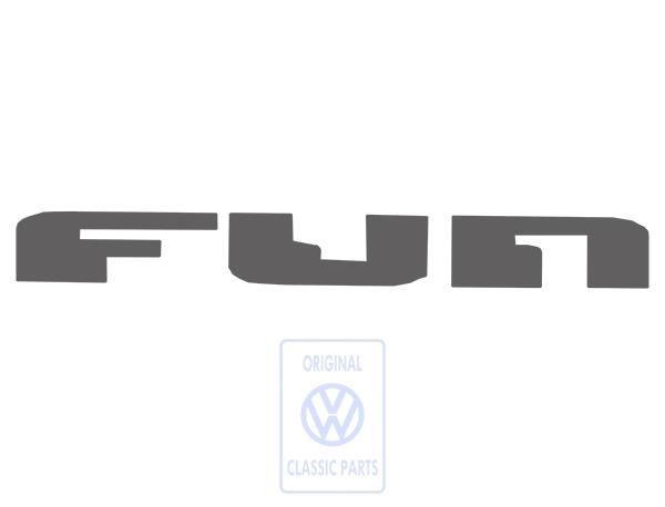 Volkswagen Polo 4 (9N) folieopschrift FUN achter - antracietmetallic