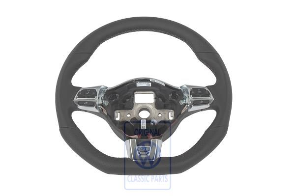 Volkswagen Polo 5 (6R) multifunctioneel lederen stuurwiel - zwart/grijs