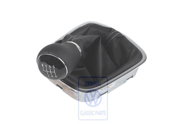 Volkswagen Polo 5 (6R) schakelpookknop met hoes - zwart/artgrijs