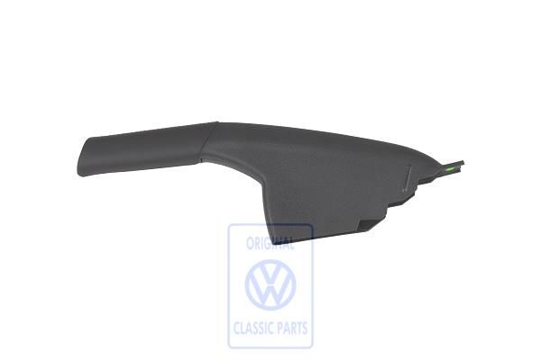 Volkswagen Polo 5 (6R) lederen handremgreep met bekleding - zwart/nootmuskaat
