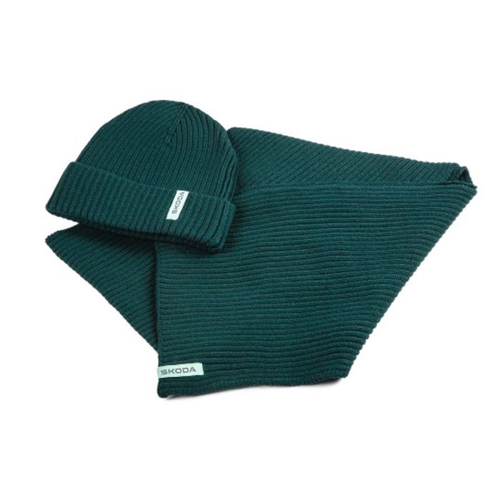 Škoda mutes en sjaal (Emerald green)