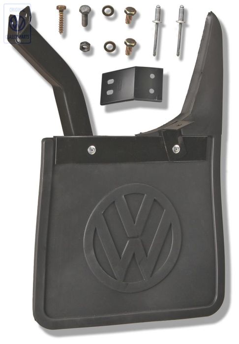 Volkswagen Transporter T4 spatlap rechtsachter - zwart met logo