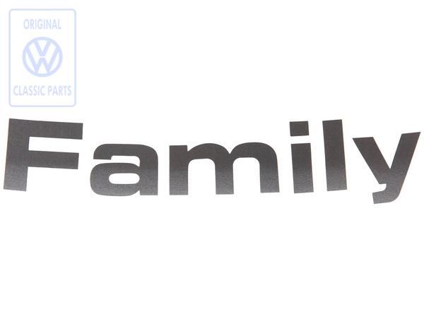 Volkswagen Transporter T4 folieopschrift FAMILY voor - antraciet/zilver