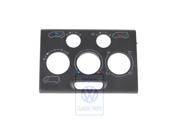 Volkswagen Transporter T4 afdekking ventilatieregeling - satijnzwart