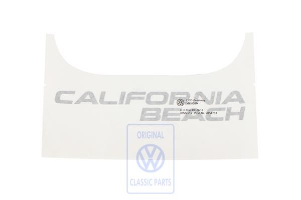 Volkswagen opschrift CALIFORNIA BEACH - donker diamantzilver