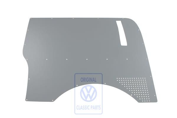 Volkswagen Transporter T5 zijwandbekleding rechtsachter - kunstgrijs, met ventilatie