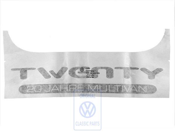 Volkswagen Transporter T5 folieopschrift TWENTY - beide zijden, diamantzilver