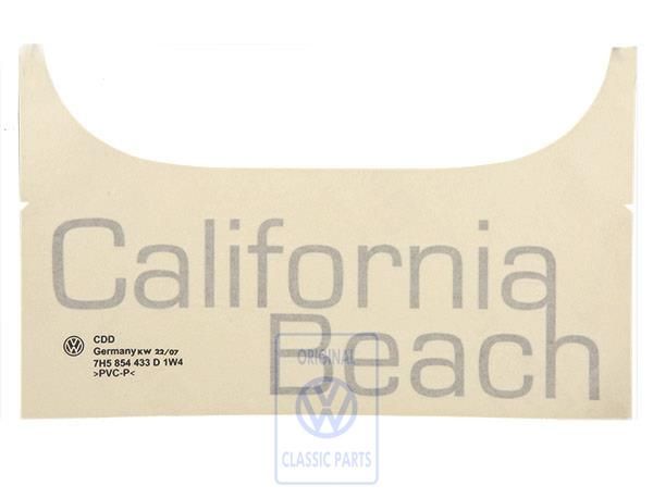 Volkswagen Transporter T5 folieopschrift CALIFORNIA BEACH - zilver