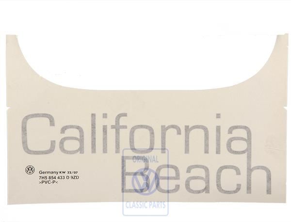 Volkswagen Transporter T5 folieopschrift CALIFORNIA BEACH - zijkanten, donkerzilver