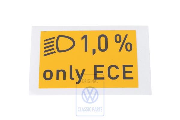 Volkswagen koplampsticker 1,0% alleen ECE